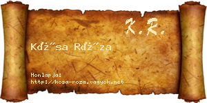 Kósa Róza névjegykártya