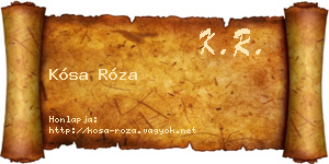Kósa Róza névjegykártya